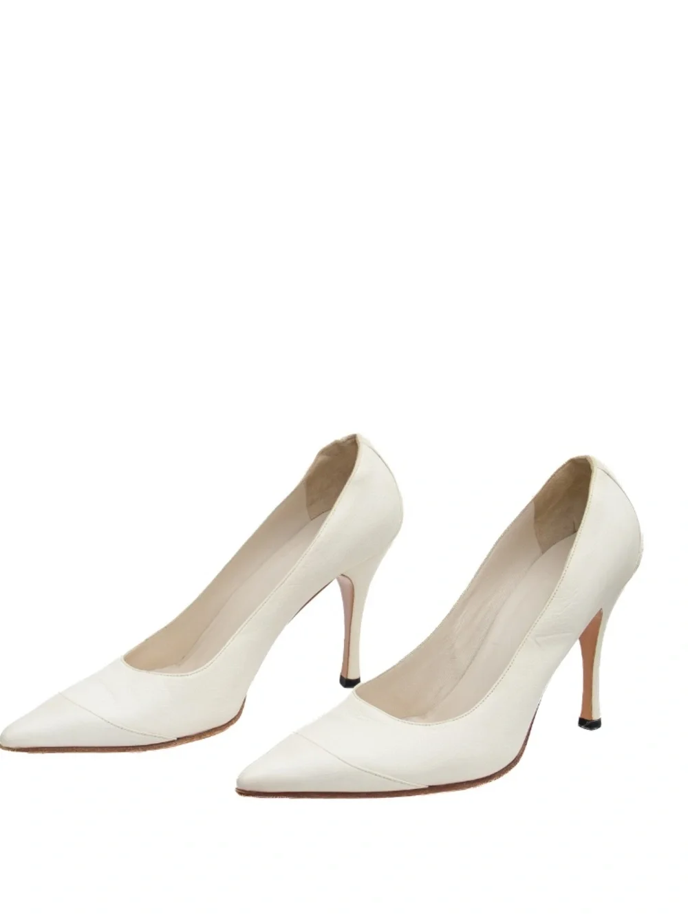 Gucci Leather Pointed Toe Pumps – Women’s EU 37C / US 7 / UK 4 – Ivory Made in I